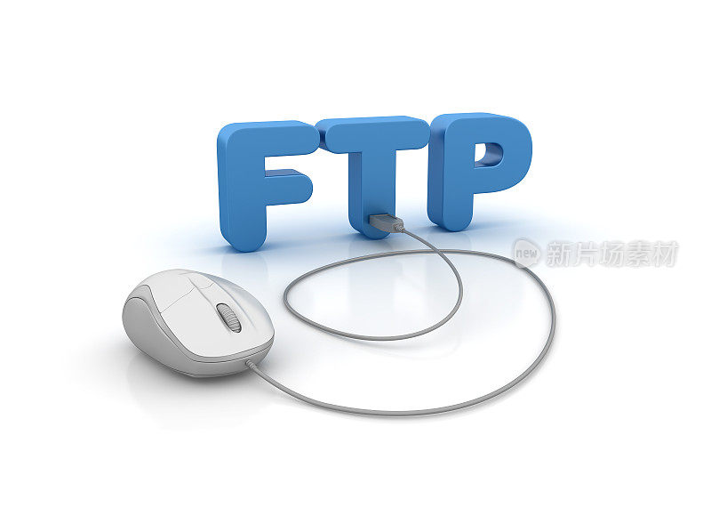FTP 3D Word和电脑鼠标- 3D渲染